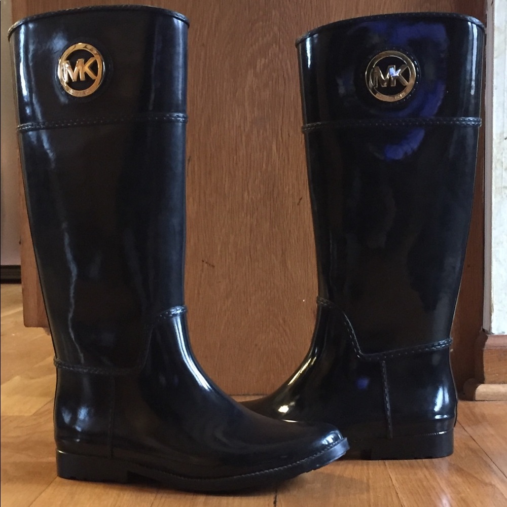 Michael Kors Black Rubber Rain Boots. Wmns Size 10
